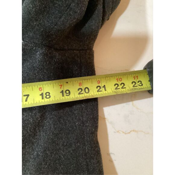 New York & Company 100% Wool Pea Coat Sz 10 Charcoal Lined - Picture 5 of 7